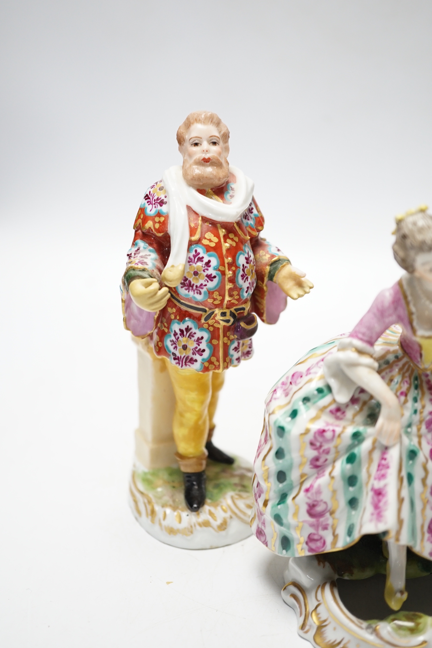 Four Continental porcelain figures or groups, tallest 19cm